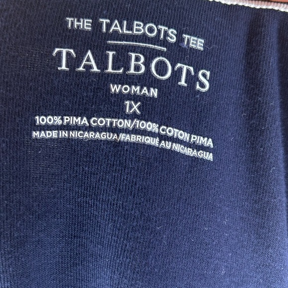 👑 Talbots Navy Blue The Talbot Tee Size 1X - Picture 4 of 6